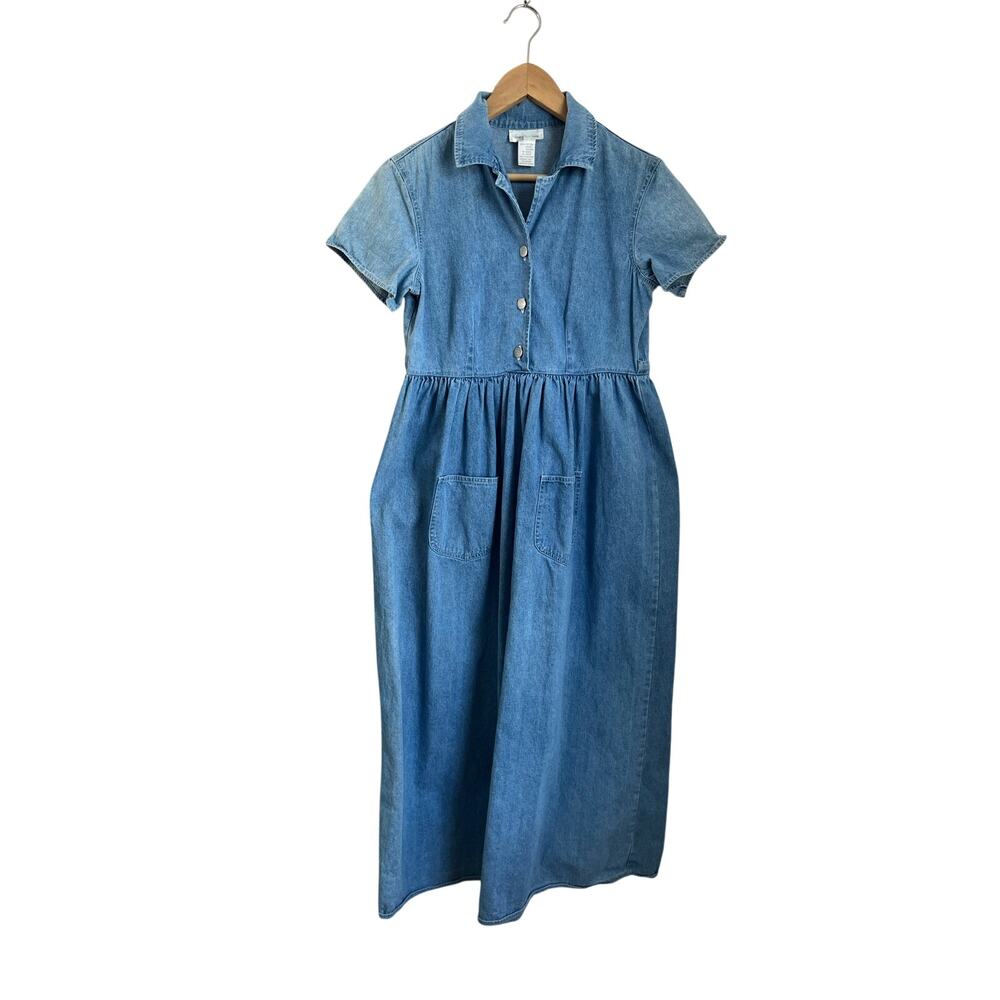 Jones New York Sport Blue Vintage Denim Maxi Dress Small Cottagecore Y2K Classic